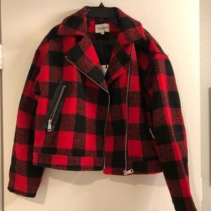 Vigoss flannel / plaid motto jacket